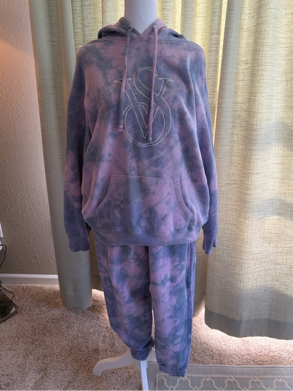 Victoria's Secret Pink and Purple Tye Dye Sweats Set - Medium
